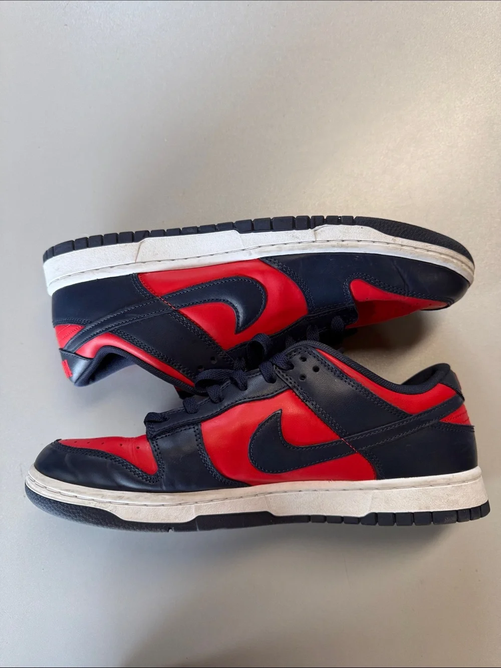 NIKE Men's Dunk Low Retro Navy Red Shoes Size 11 - Picture 7 of 12